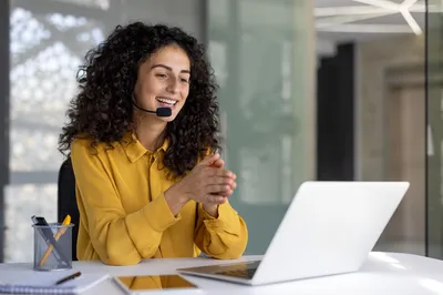 cheerful support representative