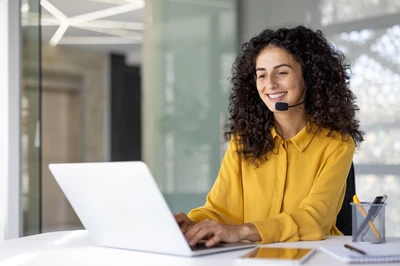 happy customer service representative