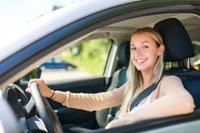 teen driver in car